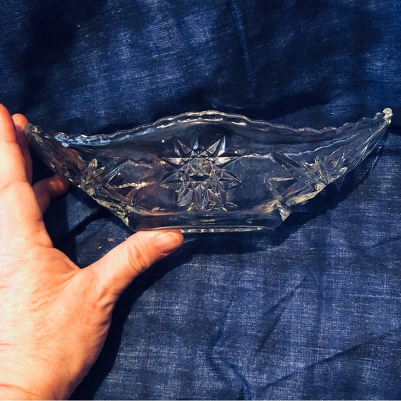 Intricate Cut Glass Decorative starburst candy dish - Picture 6 of 10